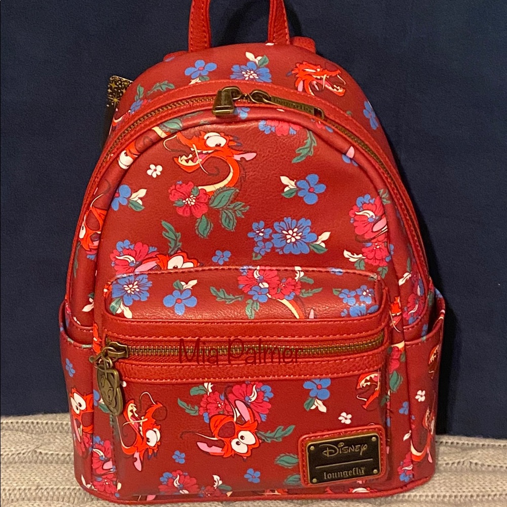 Loungefly Red Floral Mushu mini